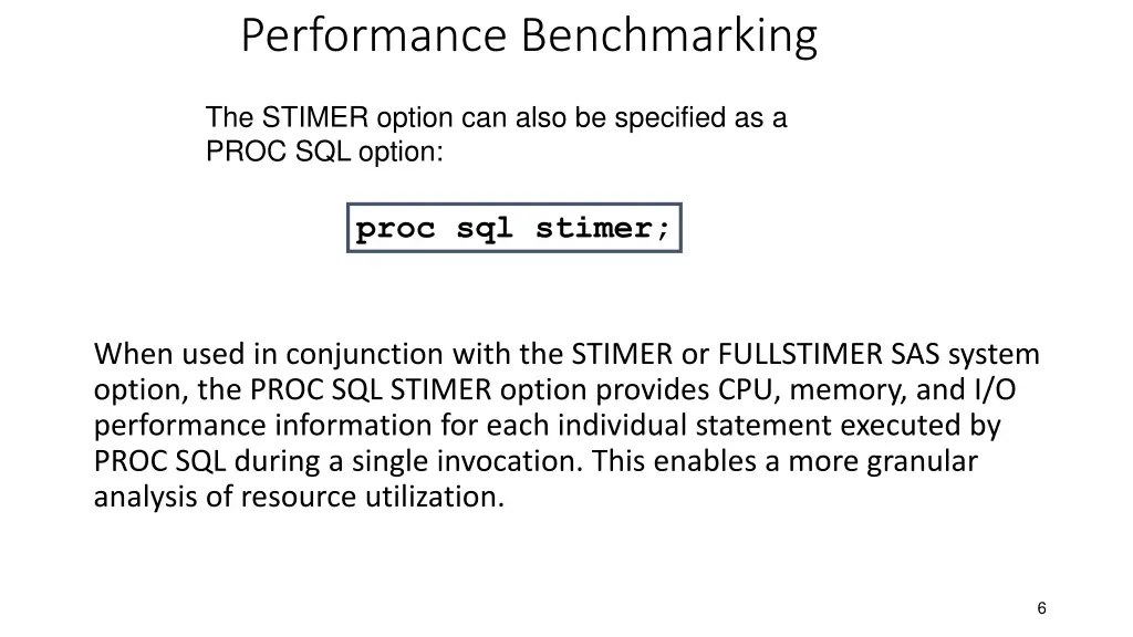 performance benchmarking 2