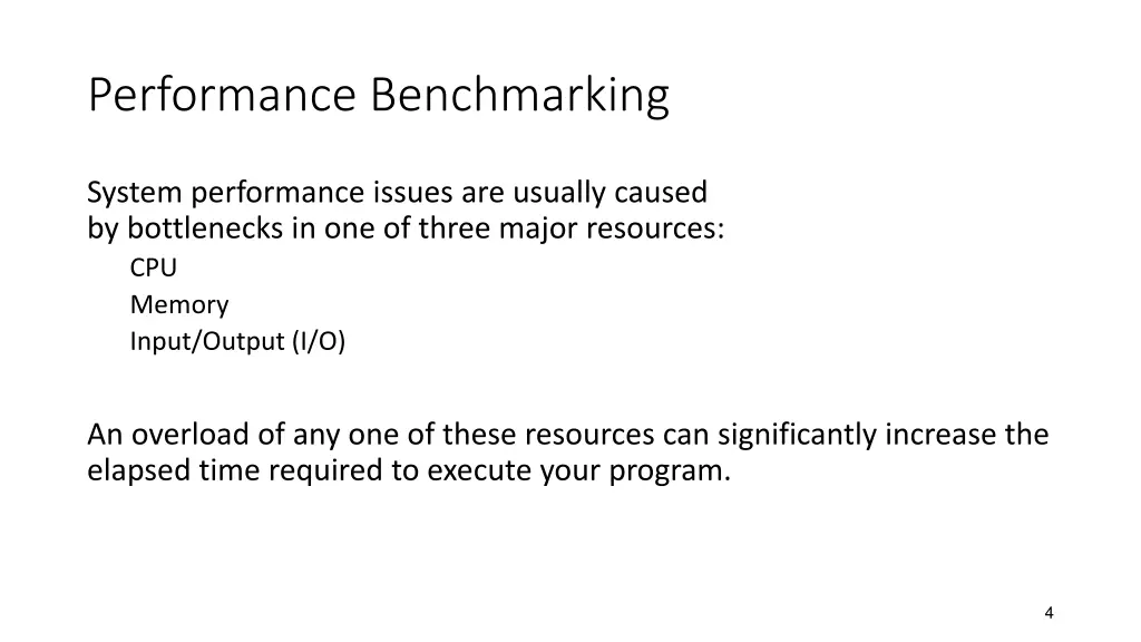 performance benchmarking