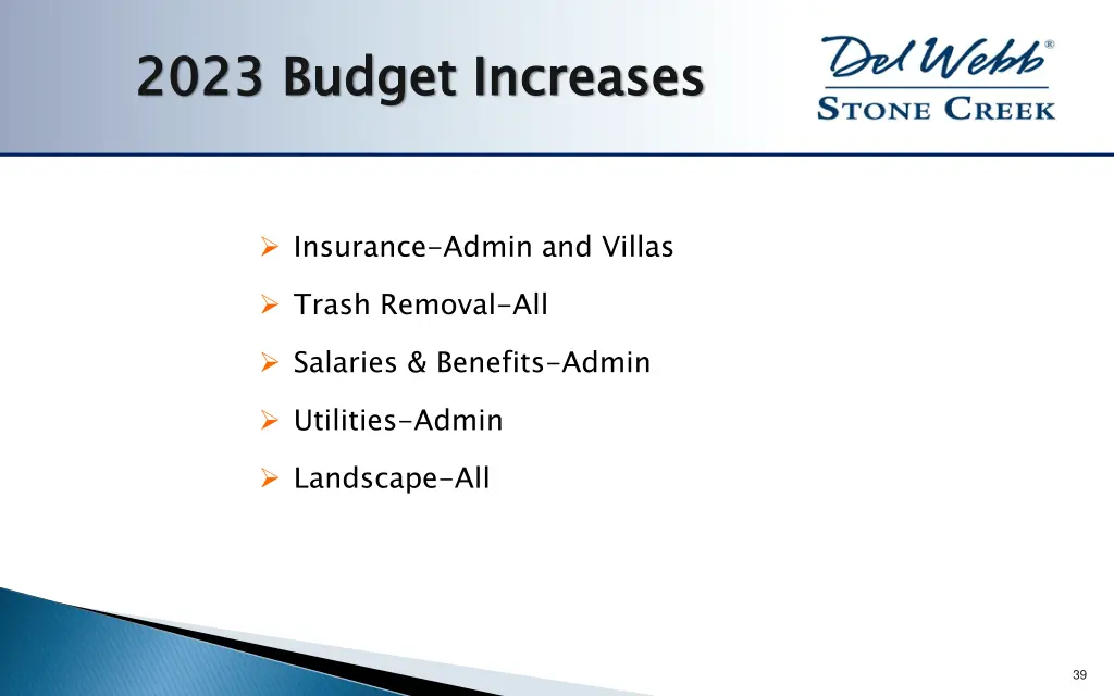 2023 budget increases