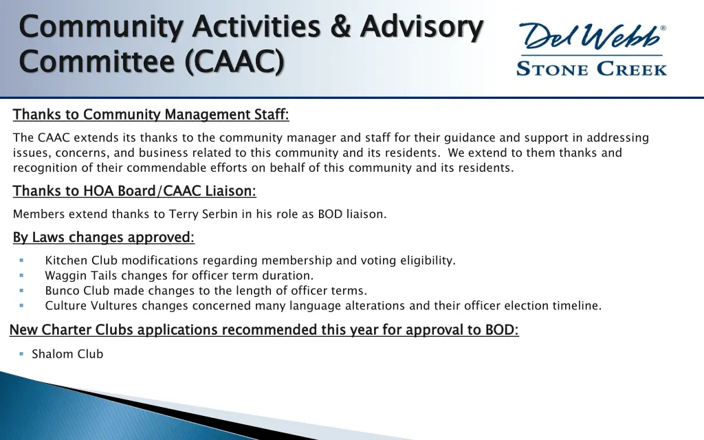 community activities advisory committee caac 1