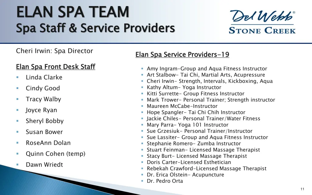 elan spa team spa staff service providers