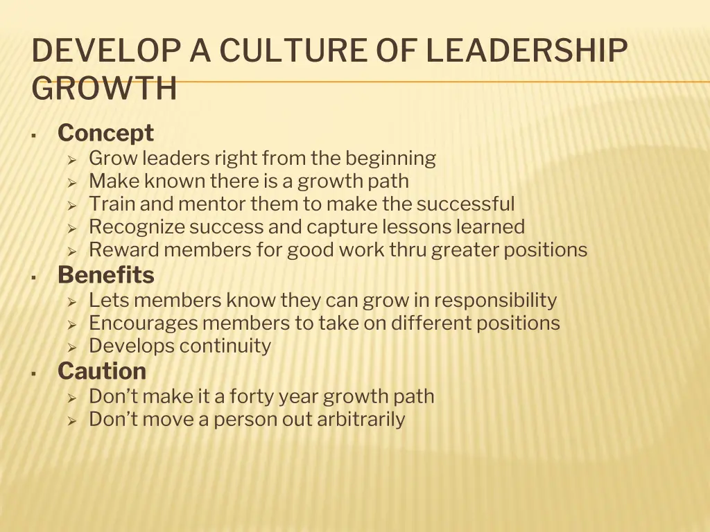 develop a culture of leadership growth