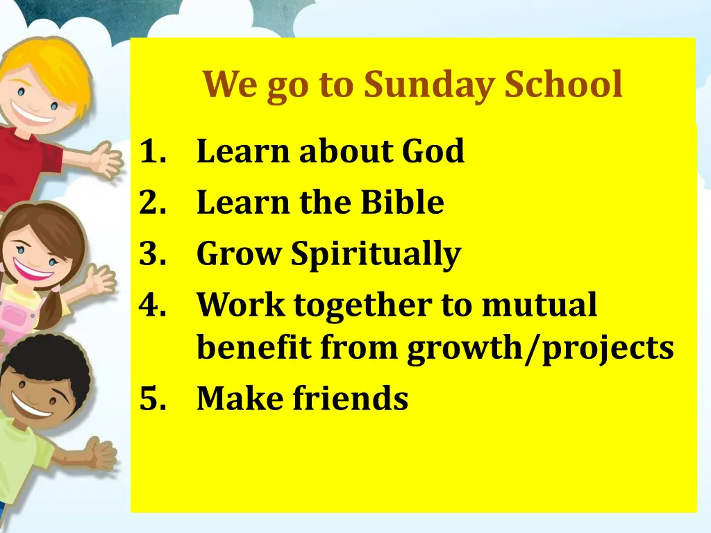 we go to sunday school