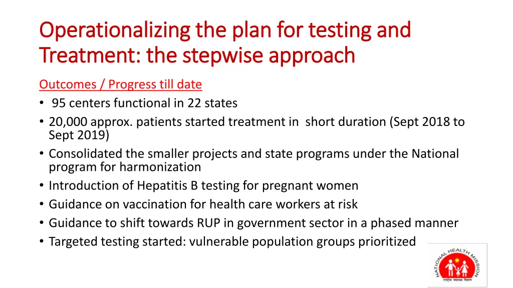 operationalizing the plan for testing 1