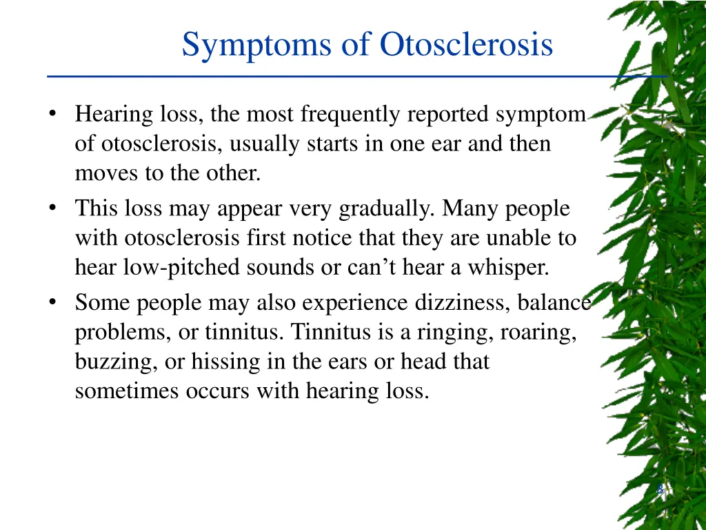 symptoms of otosclerosis