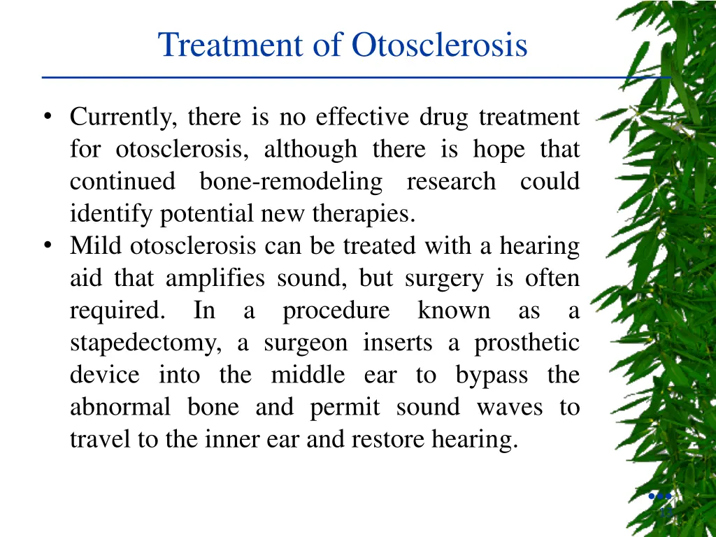 treatment of otosclerosis