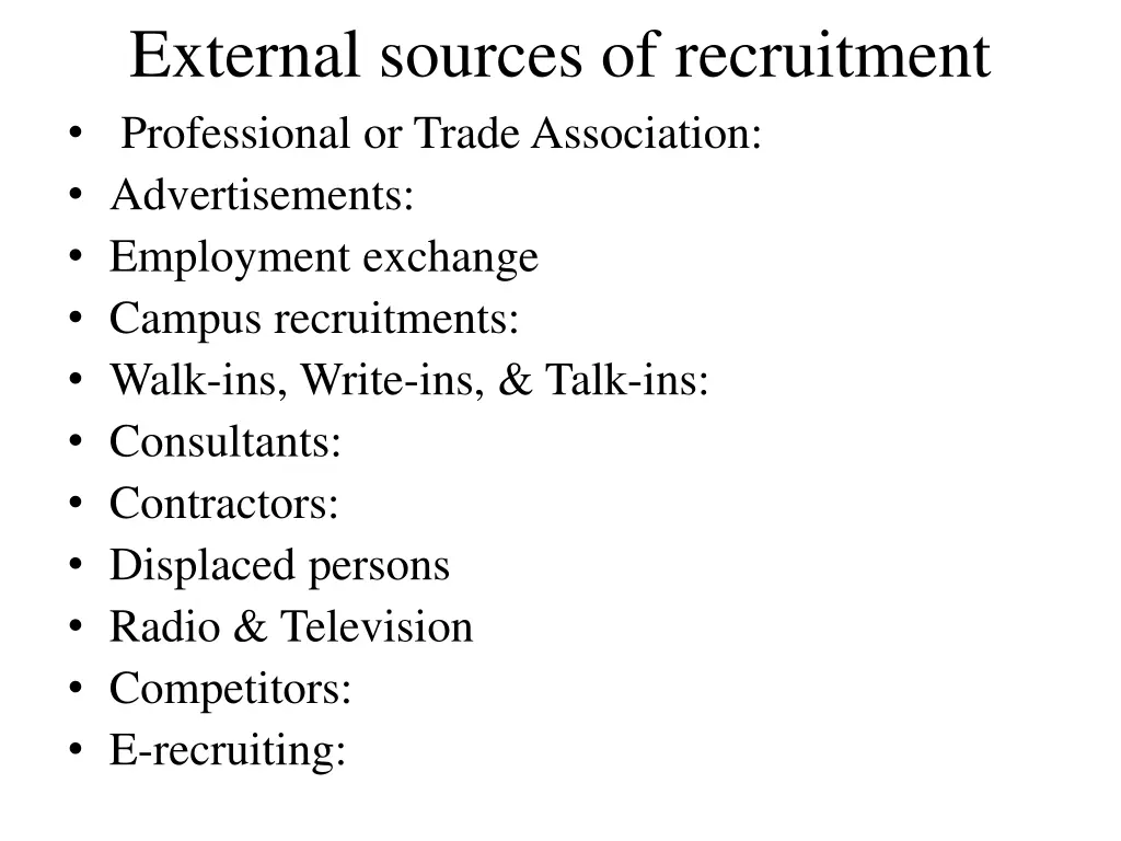 external sources of recruitment professional