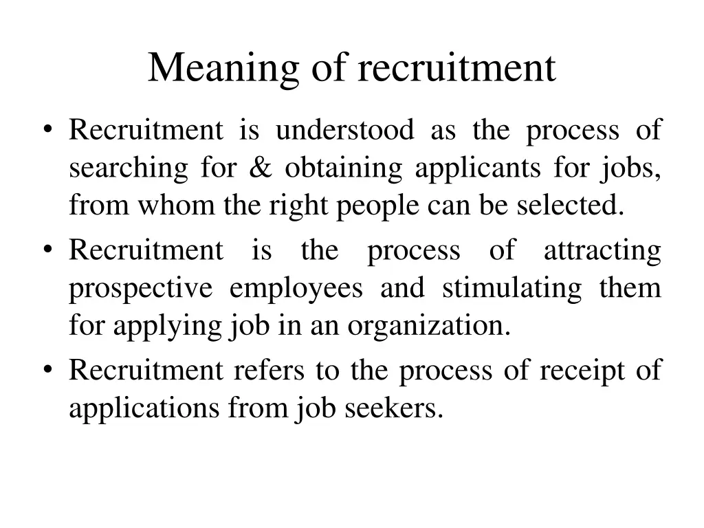 meaning of recruitment