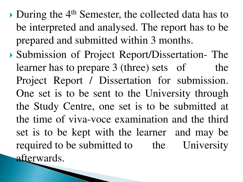 during the 4 th semester the collected data