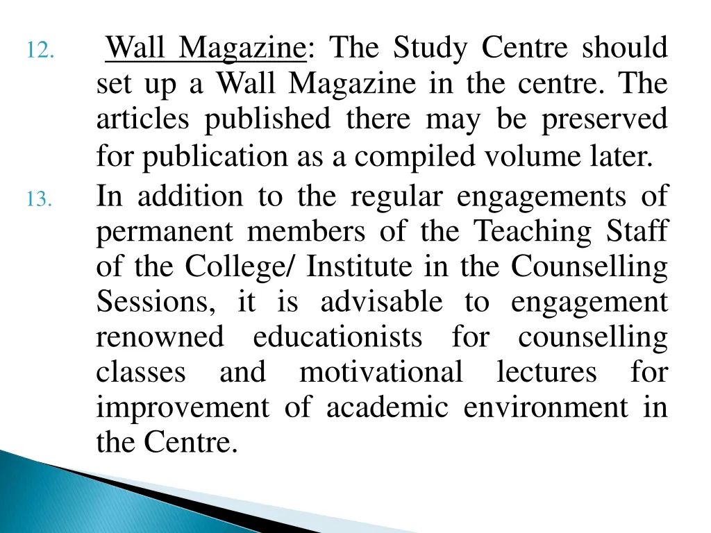 wall magazine the study centre should