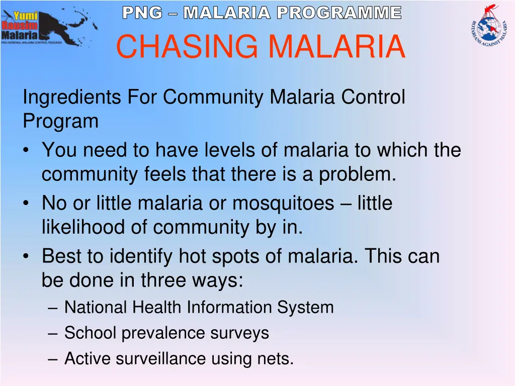 png malaria programme 1