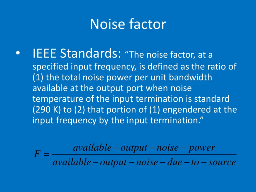 noise factor