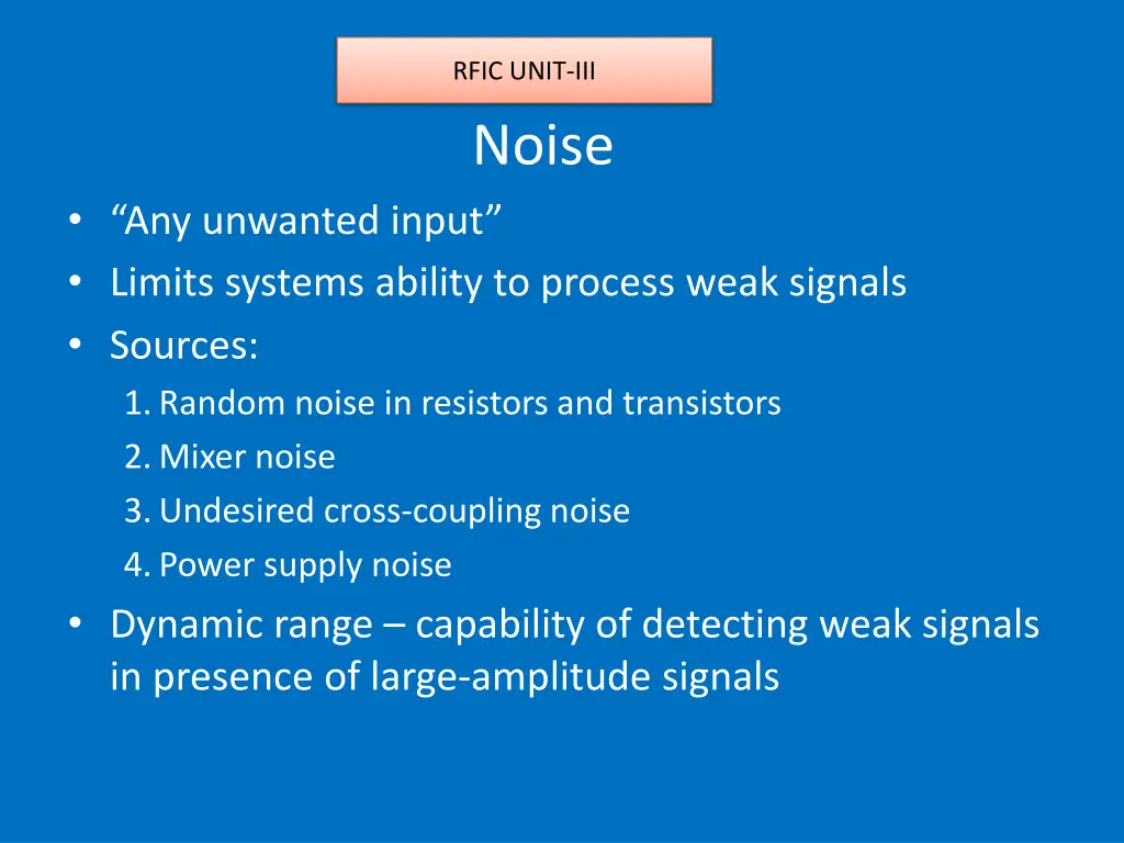 rfic unit iii