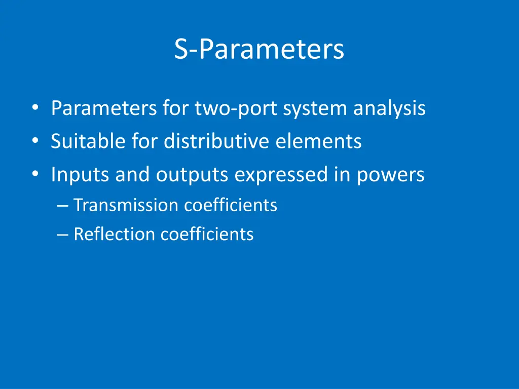 s parameters