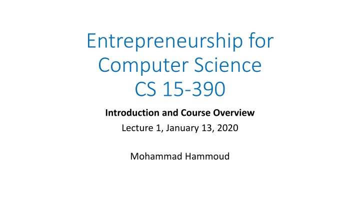 entrepreneurship for computer science cs 15 390