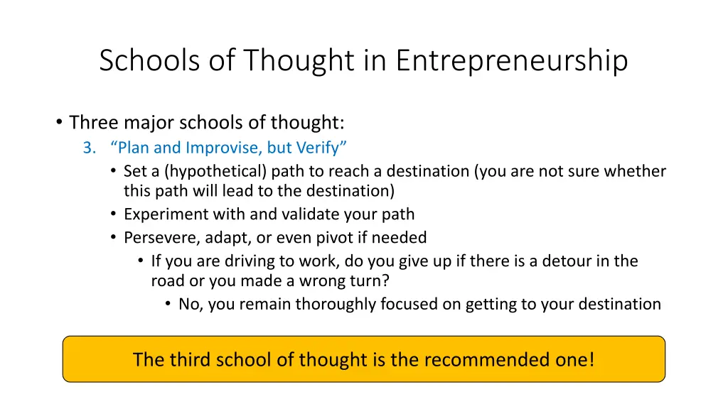 schools of thought in entrepreneurship 1