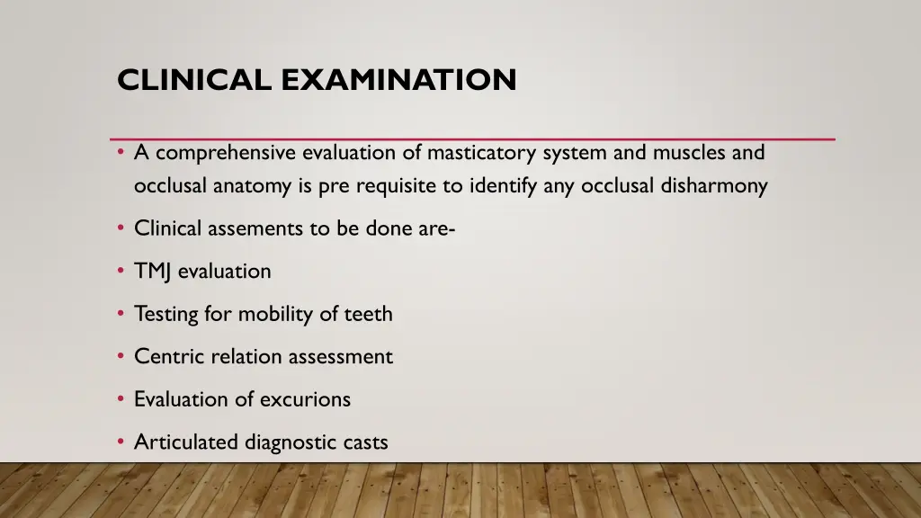 clinical examination