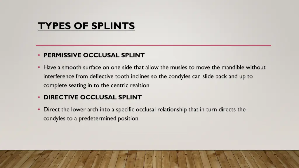 types of splints