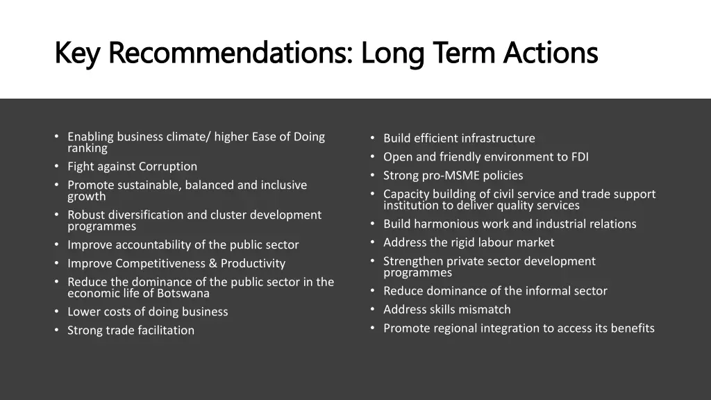 key key recommendations recommendations long