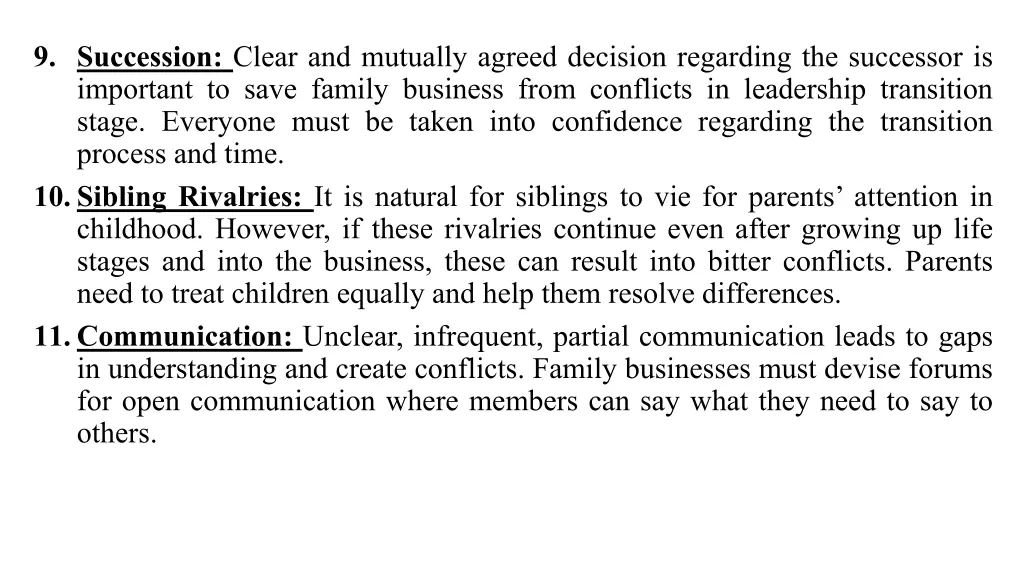 9 succession clear and mutually agreed decision