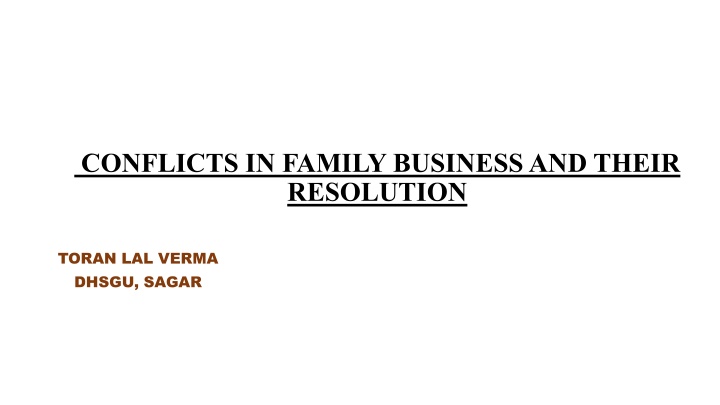 conflicts in family business and their resolution