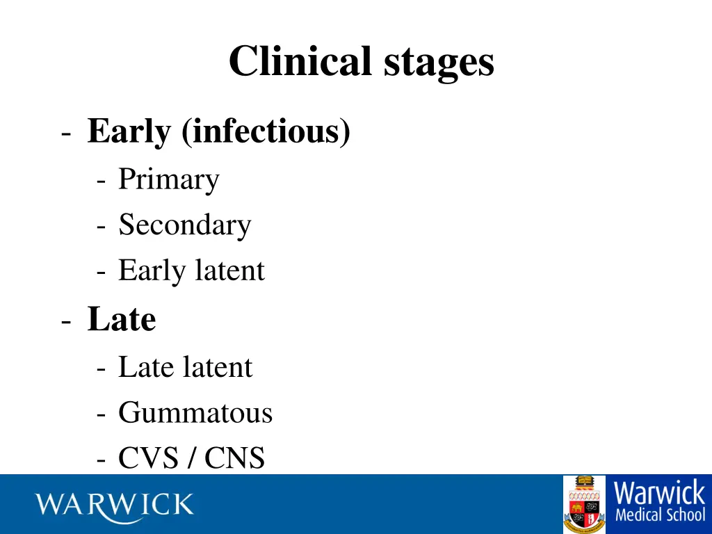 clinical stages