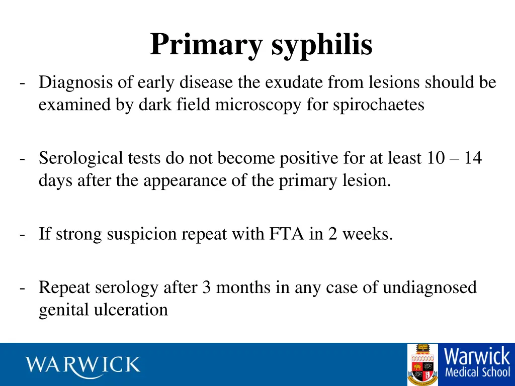 primary syphilis