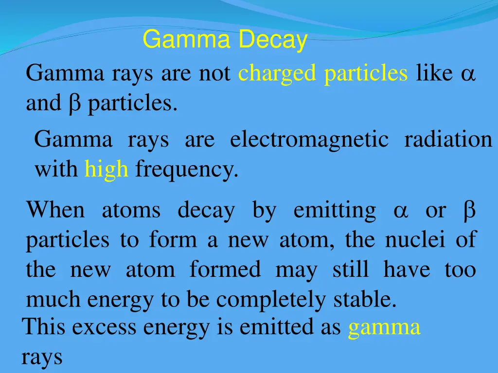 gamma decay