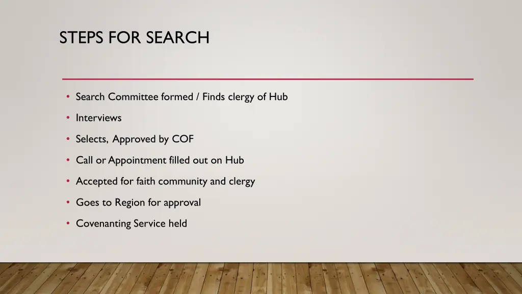 steps for search