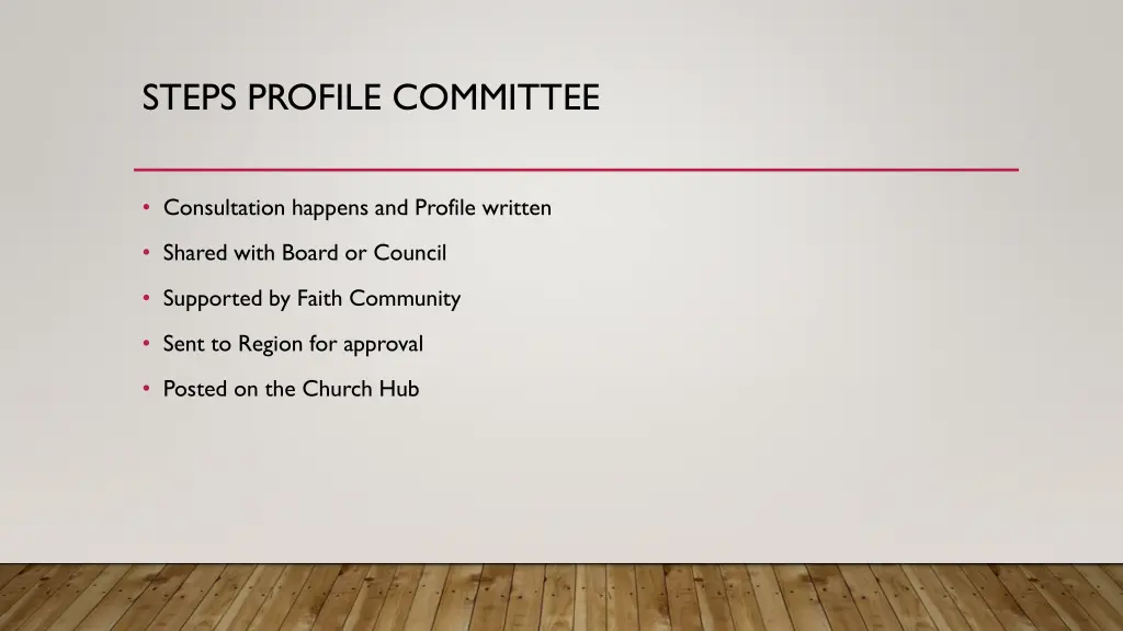 steps profile committee