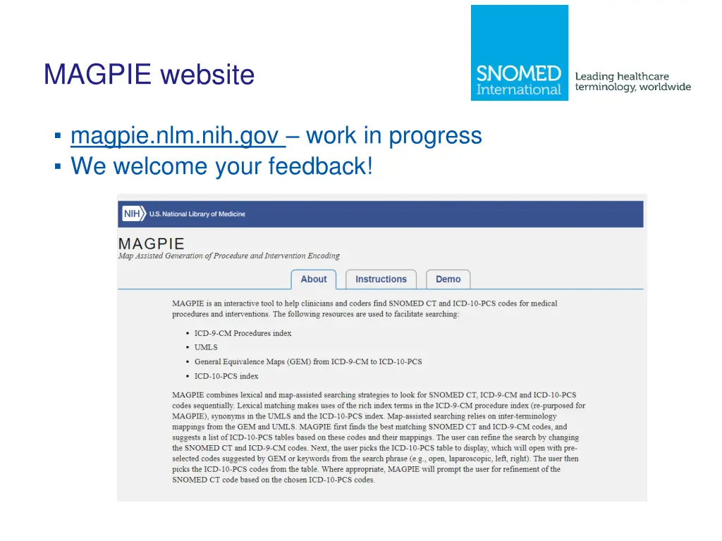 magpie website