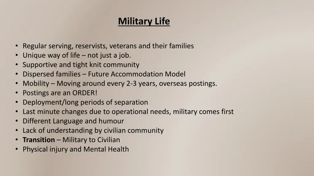 military life