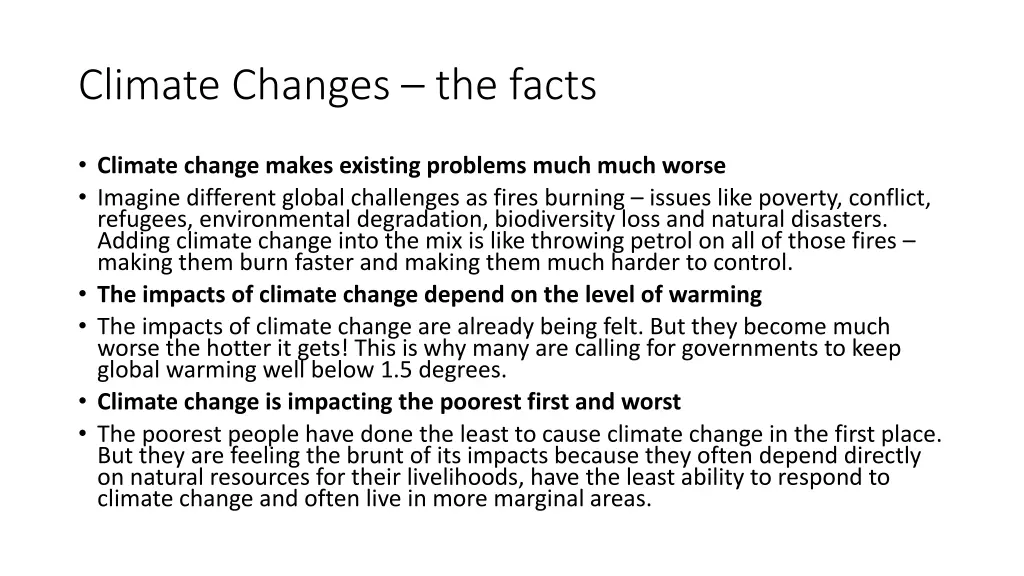 climate changes the facts