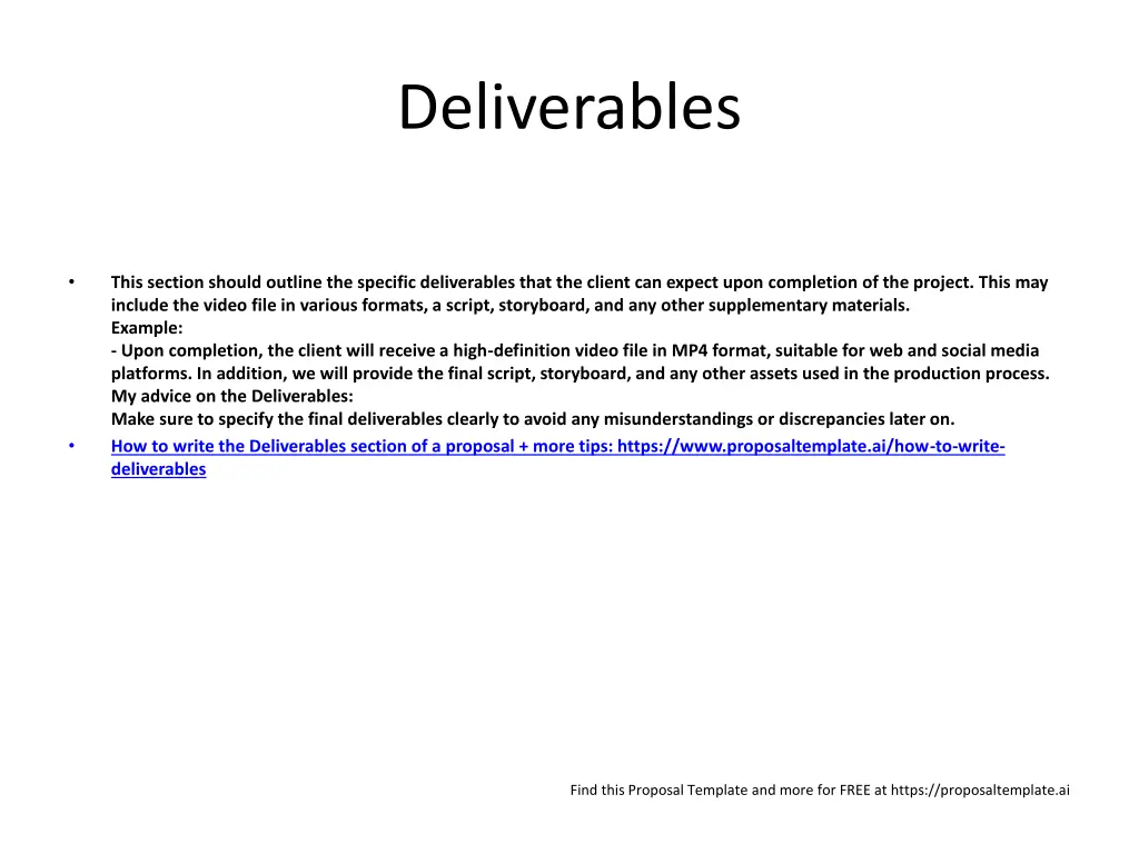 deliverables