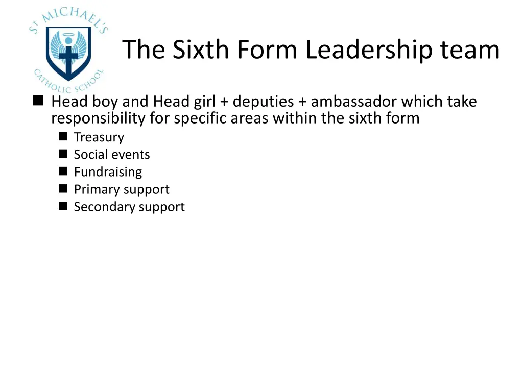 the sixth form leadership team