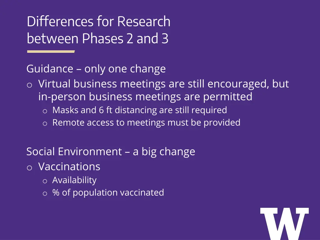 differences for research between phases 2 and 3