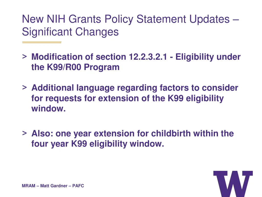 new nih grants policy statement updates 1