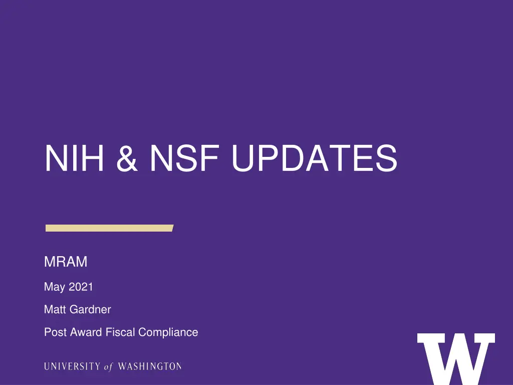 nih nsf updates