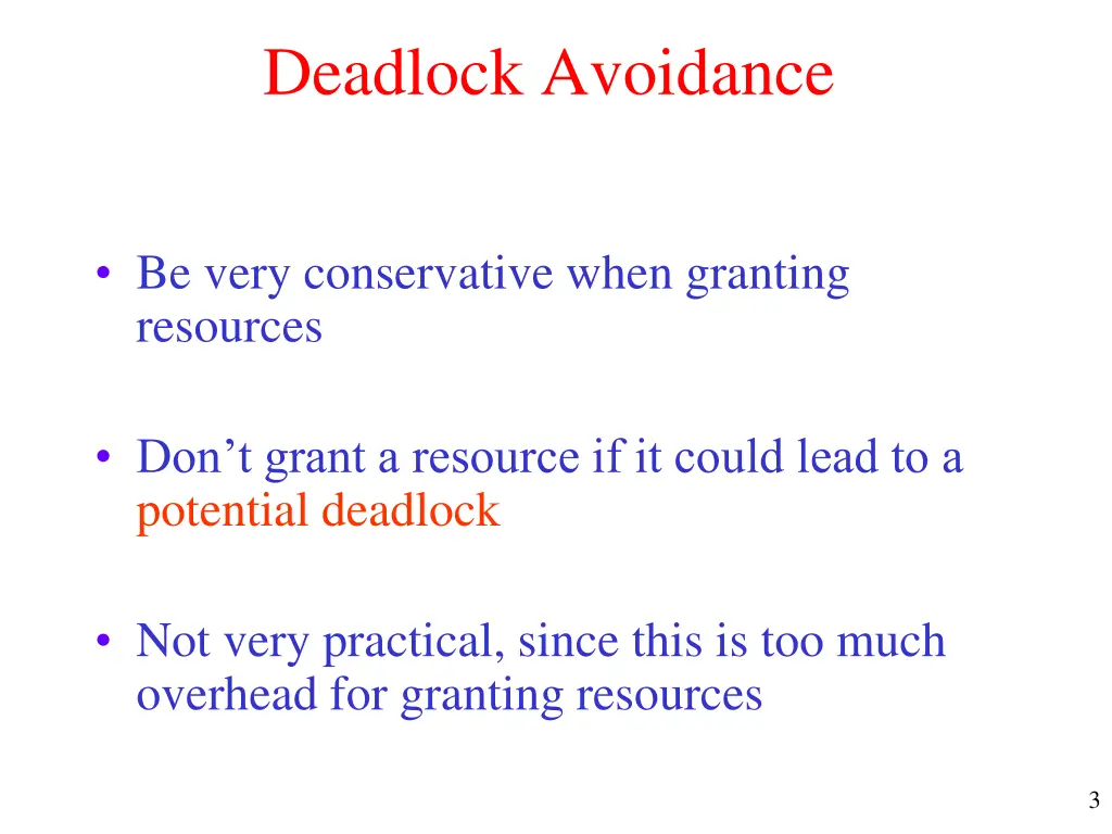 deadlock avoidance