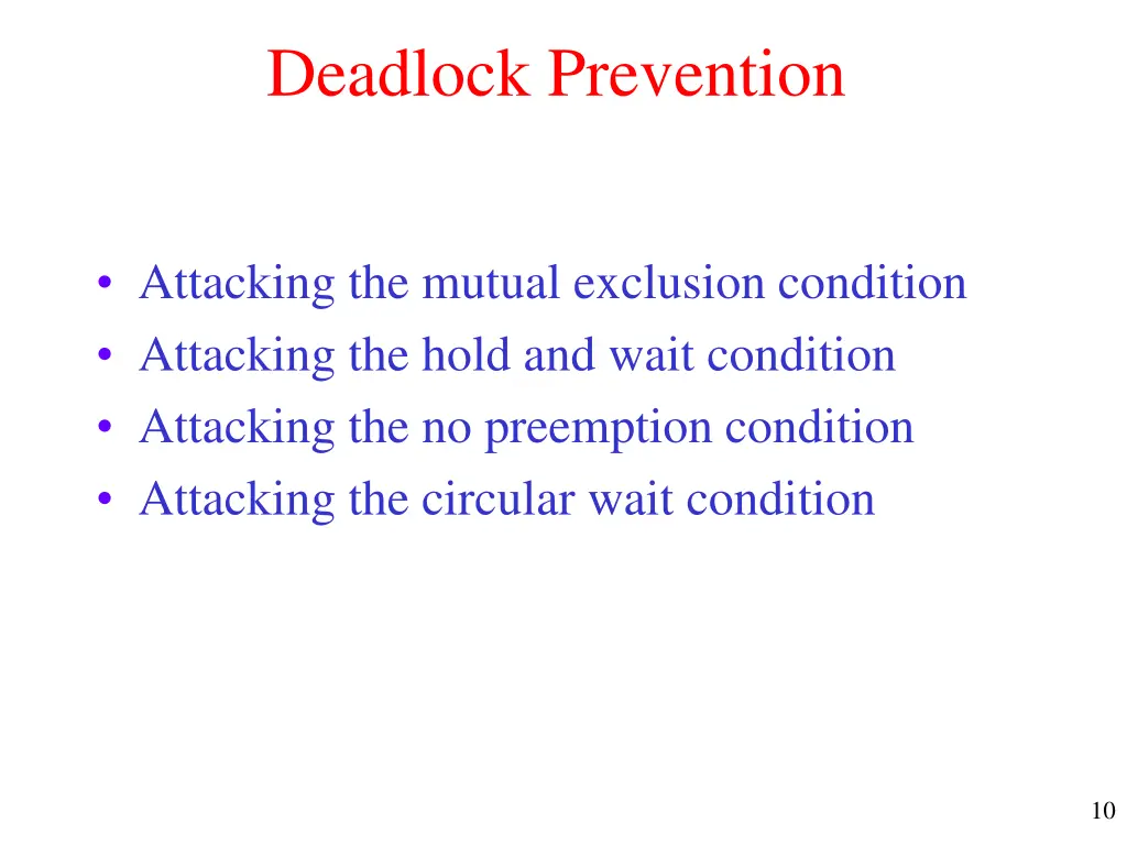 deadlock prevention