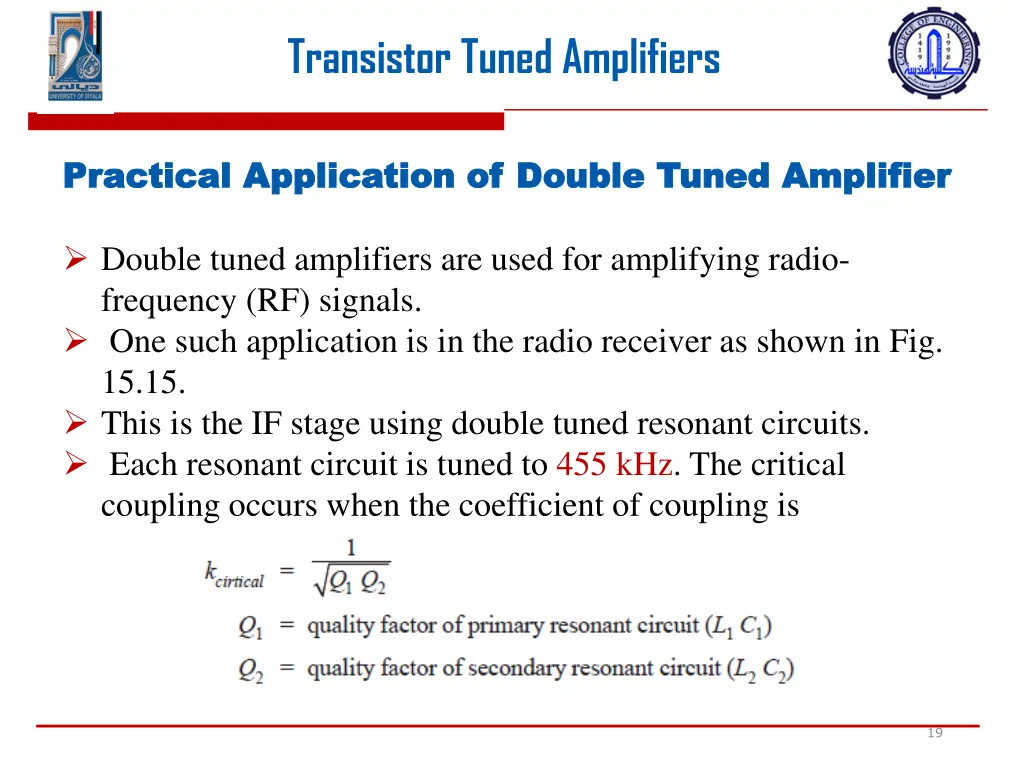 transistor tuned amplifiers 17