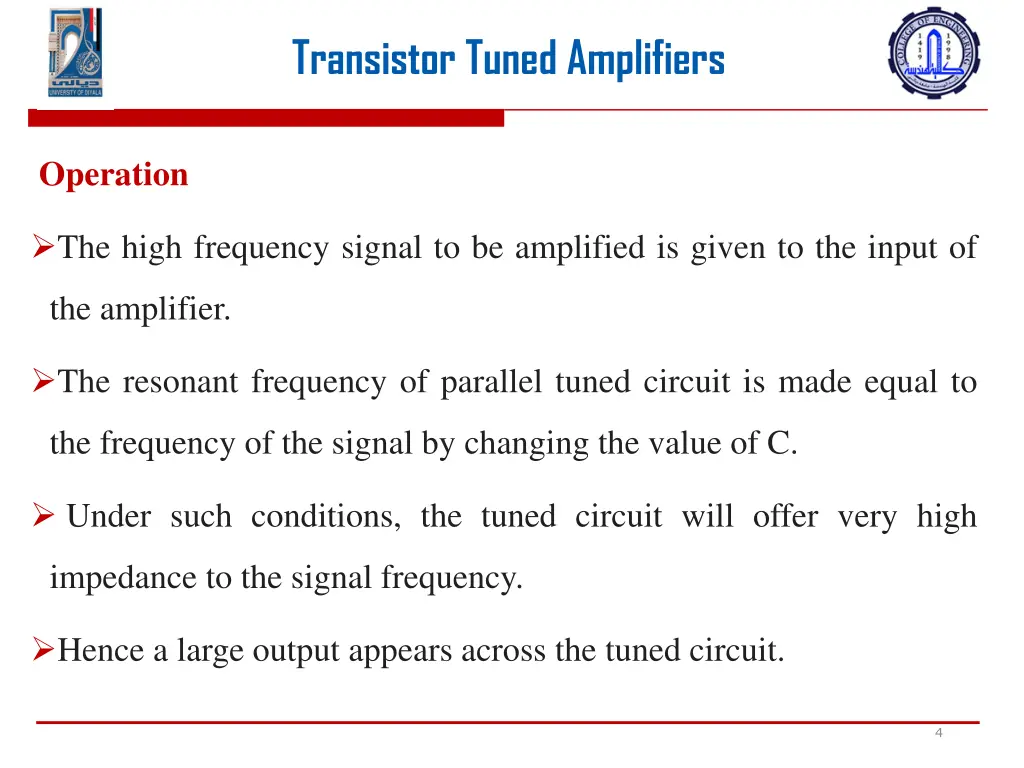 transistor tuned amplifiers 2