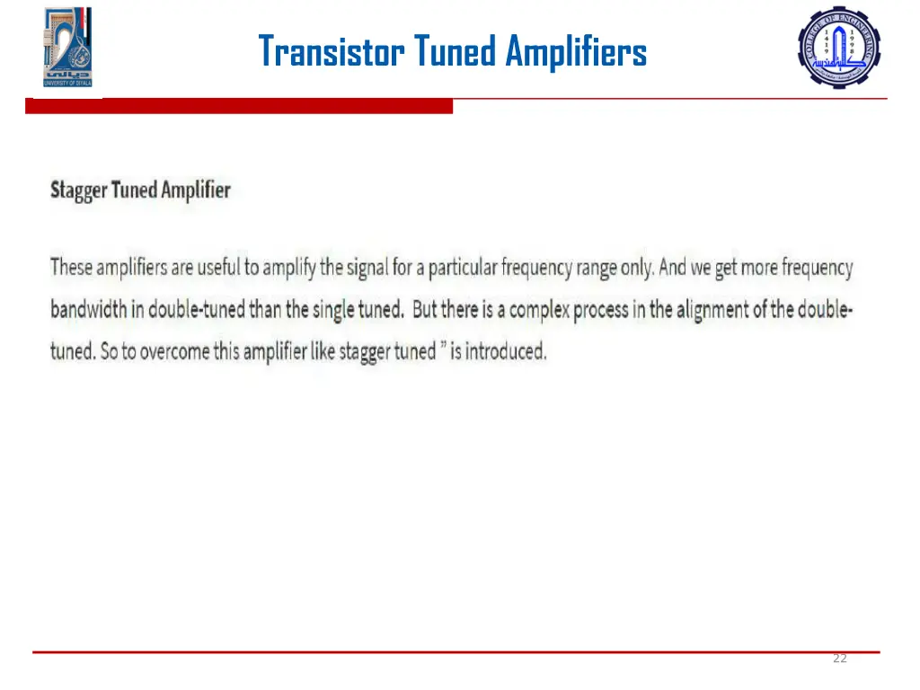 transistor tuned amplifiers 20