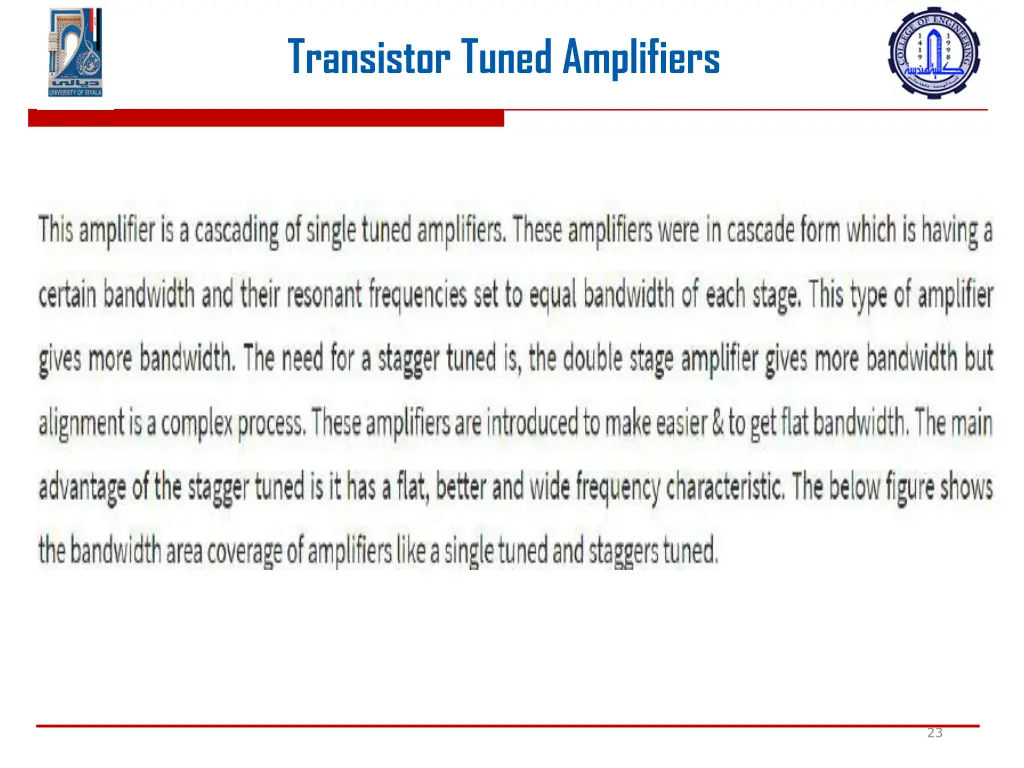 transistor tuned amplifiers 21