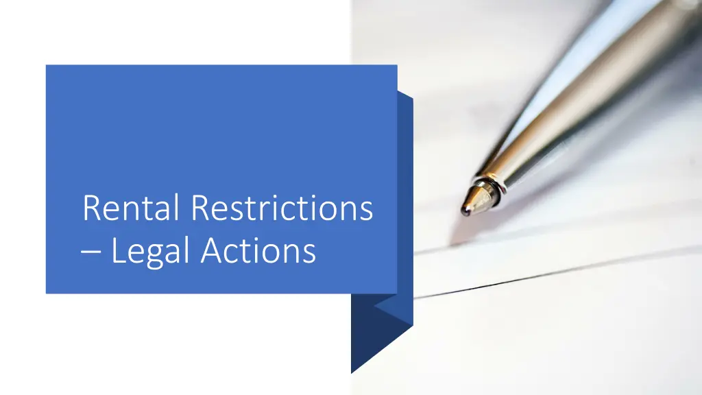 rental restrictions legal actions