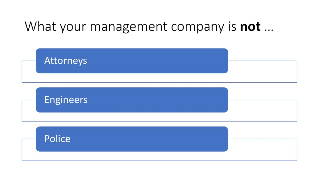 what your management company is not