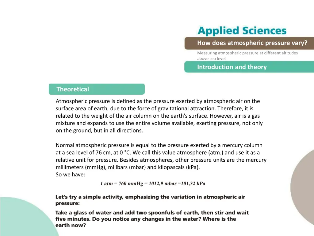 how does atmospheric pressure vary 5