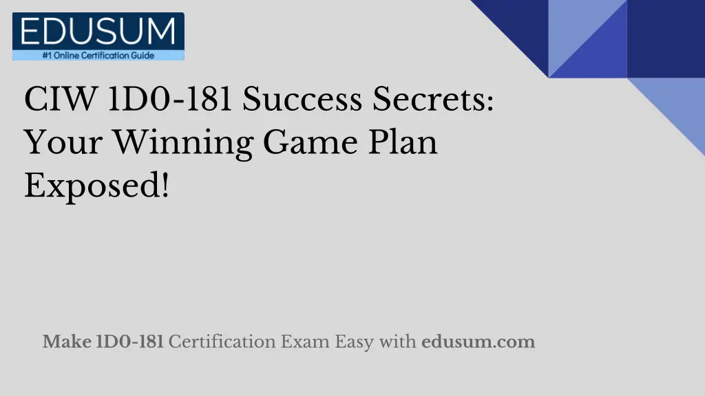 ciw 1d0 181 success secrets your winning game