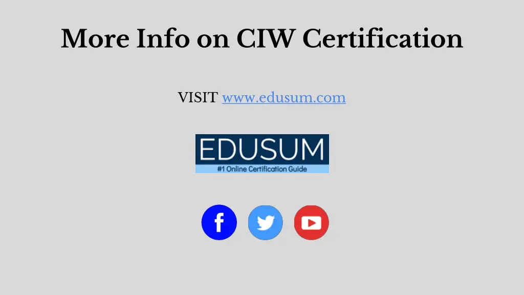 more info on ciw certification