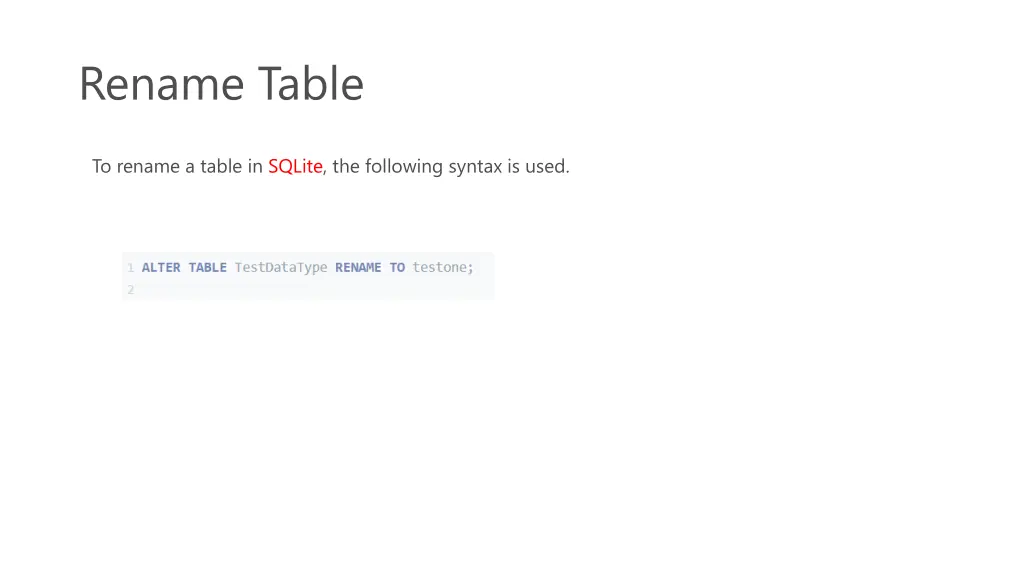 rename table